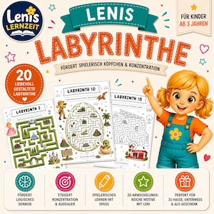 Doolhoven voor kinderen van 3-6 jaar | 20 spannende doolhofpuzzels (PDF) | Activiteiten voor peuters en kleuters | Printbaar leerzaam spel