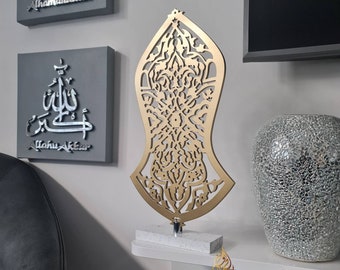 Nalayn Mubarak tallado a mano: decoración de arte islámico arabesco