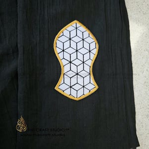 Nalayn Mubarak Embroidered Patch – Prophetic Sandal Iron-On/Sew-On | Islamic Patch | Geometric Design | Craft Projects | Gift for Muslims