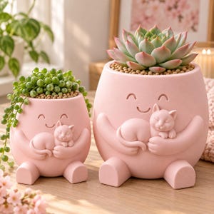 Cat Lover Planter – Cute Cat Plant Pot | Cat Lover Gift