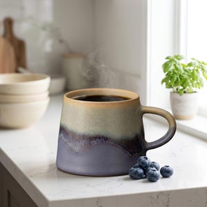 Handmade Landscape Glaze Ceramic Mug 230ml | Artisan Pottery Coffee Cup | Unique Gift for Her