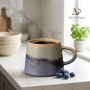 Handmade Landscape Glaze Ceramic Mug 230ml | Artisan Pottery Coffee Cup | Unique Gift for Her