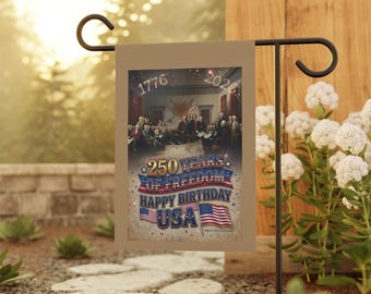 250 lat wolności. Wszystkiego najlepszego z okazji urodzin. Flaga ogrodowa USA | Patriotyczny baner z okazji Dnia Niepodległości