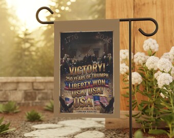 Zwycięski sztandar ogrodowy z okazji 250 lat triumfu | USA Liberty Patriotic