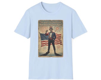 Camiseta com pôster do Asilo do Tio Sam | Camiseta gráfica patriótica vintage