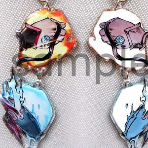 IN-STOCK ATLA Avatar Zutara Zuko x Katara 2&quot; Glitter Linking Charm