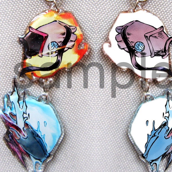 IN-STOCK ATLA Avatar Zutara Zuko x Katara 2" Glitter Linking Charm