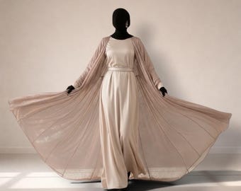 Embellished Butterfly Style Abaya with Designer Belt – Elegant Eid Outfit.