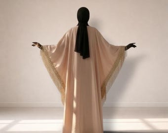 Modest  Flowing Abaya with Tassel Detail - Eid Outfit