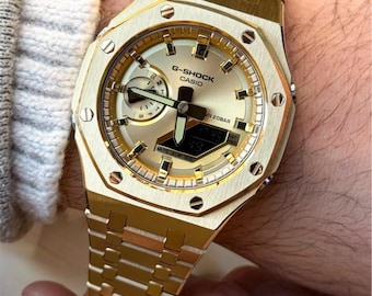 Custom Gold Casio G-Shock GA2100 Watch Modification