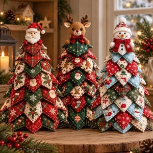 居心地の良いキルティングクリスマスツリーDIYキット、3Dパッチワークソーイングクラフト