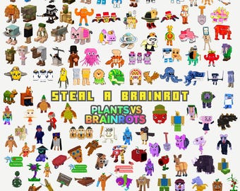Robar un Brainrot PNG, Paquete de PNG Planta vs Brainrot 119, Roblox PNG, Descarga digital