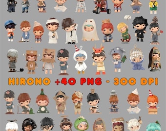 Paquete de imágenes PNG de Hirono +40, imágenes prediseñadas de Kiva Draw Art, descarga digital