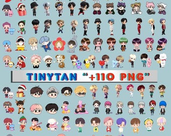 Paquete de más de 110 imágenes PNG de Tinytan, imágenes prediseñadas de Kpop, fan art de BTS, descarga digital.