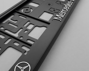 Cadre de plaque d'immatriculation MERCEDES BENZ 3D | Accessoires de voiture Mercedes Benz | Support de plaque de style européen | Kennzeichenhalter