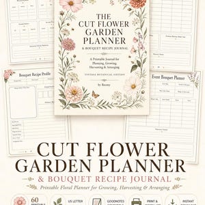 Cut Flower Garden Planner Printable, Bouquet Recipe Journal, Floral Farm Organizer (GoodNotes PDF)
