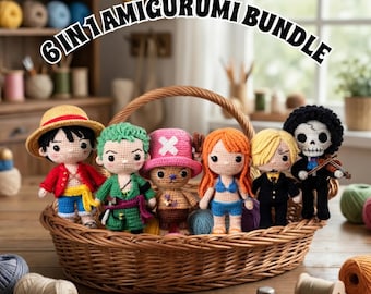 Bundel met haakpatroon uit één stuk | Luffy, Zoro, Chopper (pdf-download)