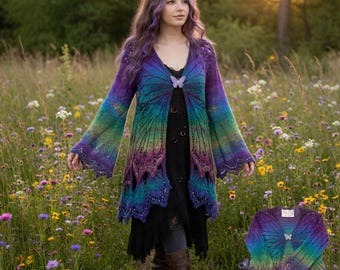 Butterfly Wing Fantasy Cardigan Crochet Pattern | Fairy Grunge Cottagecore Lace Wings PDF