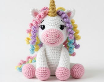 Motif amigurumi licorne au crochet | Tutoriel sur les peluches pour débutants (téléchargement PDF)