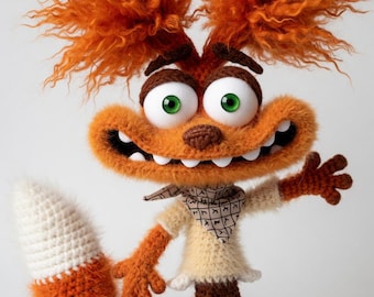 Inside Out 2 Anxiety Crochet Pattern | Jumbo Fox Amigurumi Plush (PDF)