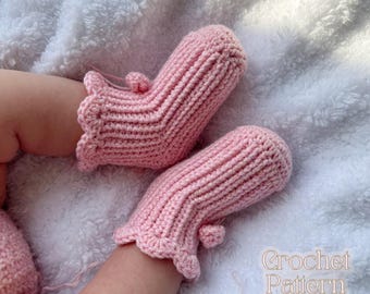 Easy Crochet Baby Socks Pattern | Ribbed Newborn to 12 Months (PDF Download)