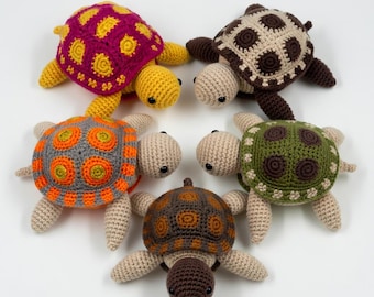 Realistic Tortoise Amigurumi Crochet Pattern – Low Sew Turtle Plush Toy (PDF Download)