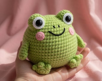 Chubby Big-Eyed Frog Crochet Pattern | Easy Amigurumi Plush Toy (PDF Download)