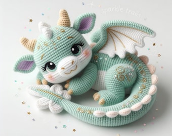 Crochet Baby Dragon Amigurumi Pattern – Large Sleeping Plush Toy (PDF Download)