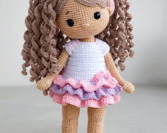 Fanny Mia Crochet Doll Pattern | Amigurumi Girl Toy PDF (Digital Download)