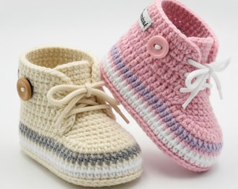 Crochet High Top Baby Sneakers Pattern | Realistic Booties Tutorial (PDF Download)