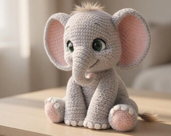 Elephant Crochet Pattern PDF | Amigurumi Elephant Plush Toy Tutorial | Beginner Friendly Digital Download