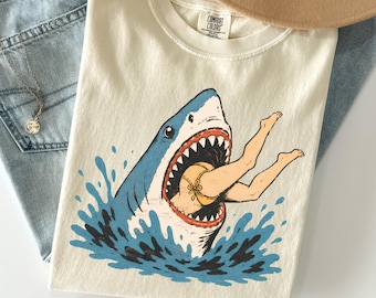 Funny Shark Summer PNG Bundle, Retro Shark Bite Design, Beach Vacation Graphic Tee PNG, Funny Ocean Shirt Design