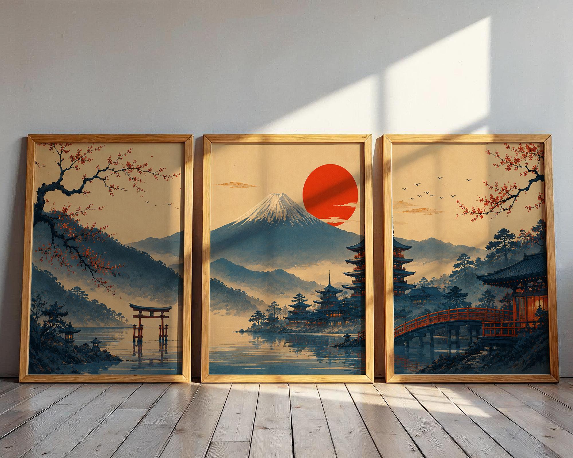 Japanese 3 Piece Triptych - Etsy