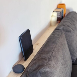 Achter de bankplank, smalle consoletafel, smalle houten plank