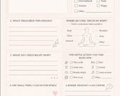 Emotion Reset Worksheet | Mental Health Printable | Self Reflection Journal | Self Care PDF | Instant Download