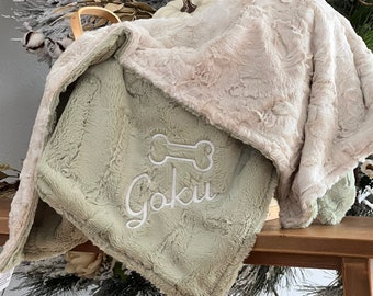 Galaxy Creme Ivory Personalized Dog Blanket, Custom Pet Blanket, Crate Blanket, Scent Blanket, Custom New Puppy Home Gift, Ultra Soft Pet