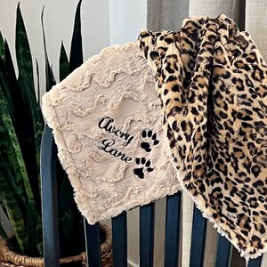Leopard print dog blanket top