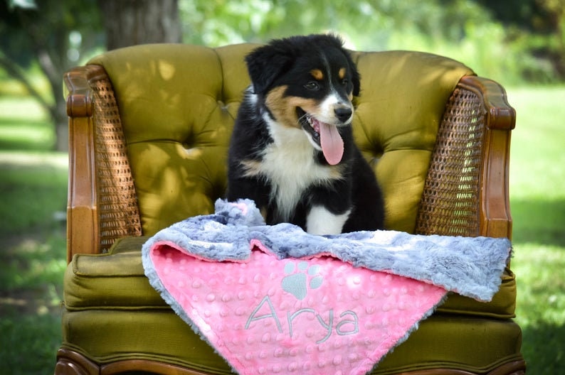 Personalized Gray Galaxy Tie Dye Dog Blanket Gray Paw Print Etsy