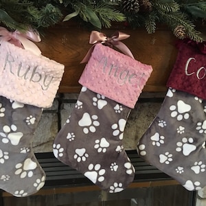 Paw Print Dog Stocking, Dog Christmas Stocking, Paw Print Christmas Stocking, Personalized Pet Christmas Stocking, Dog Christmas Stocking