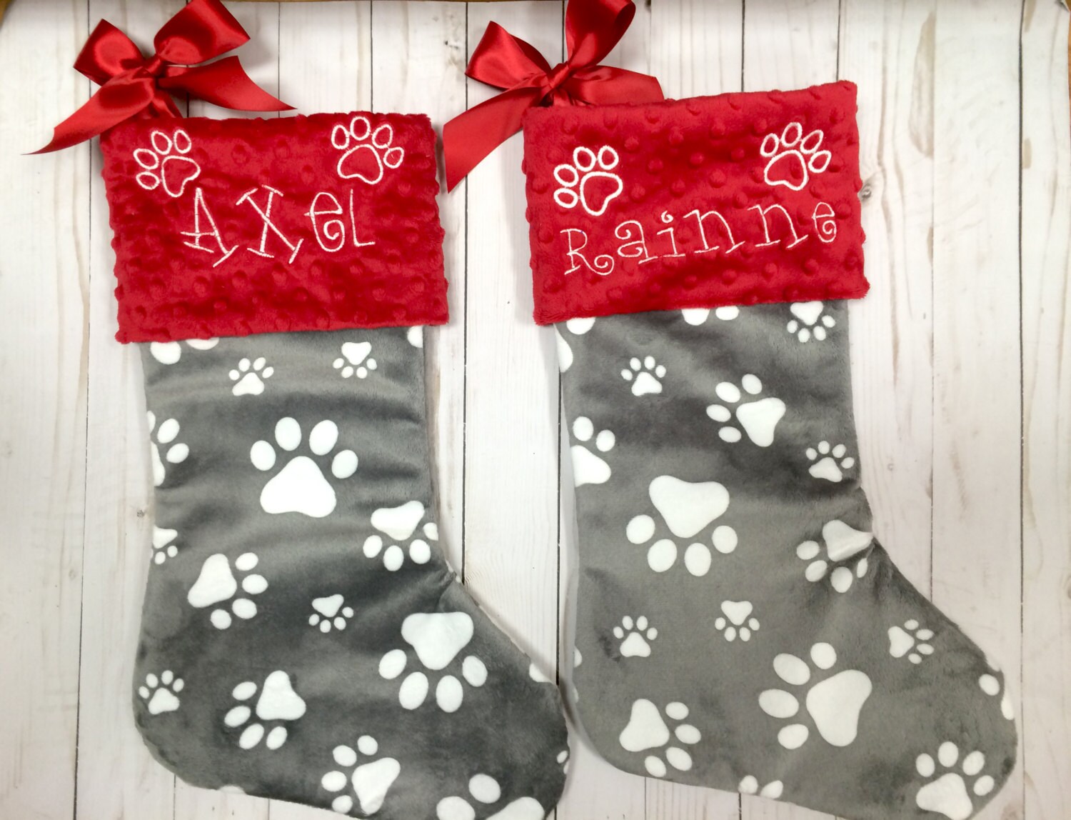 Paw Print Dog Stocking Dog Christmas Stocking Paw Print Etsy