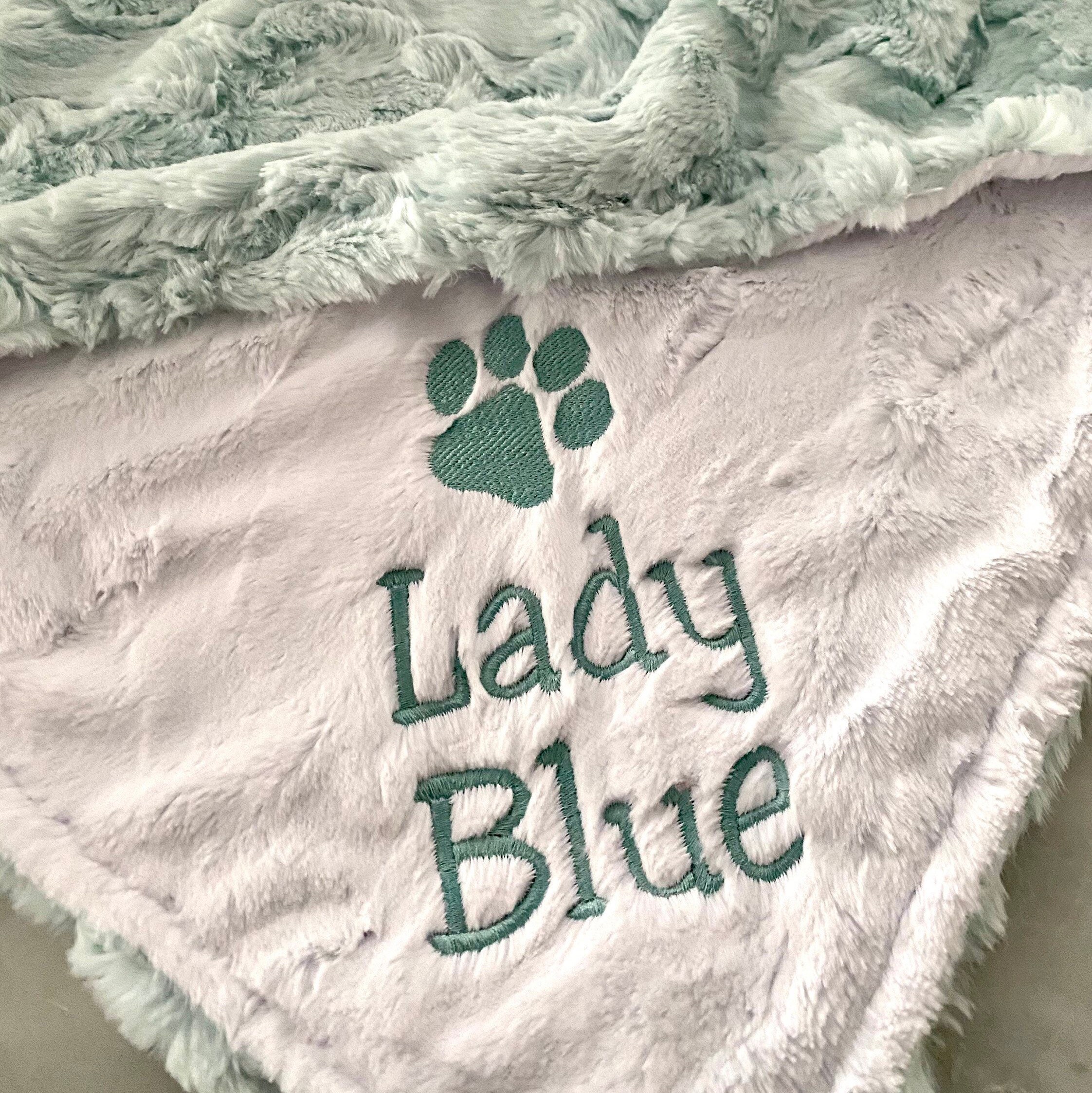 Personalized Dog Blanket Paw Print Dog Blanketmint Ice Etsy