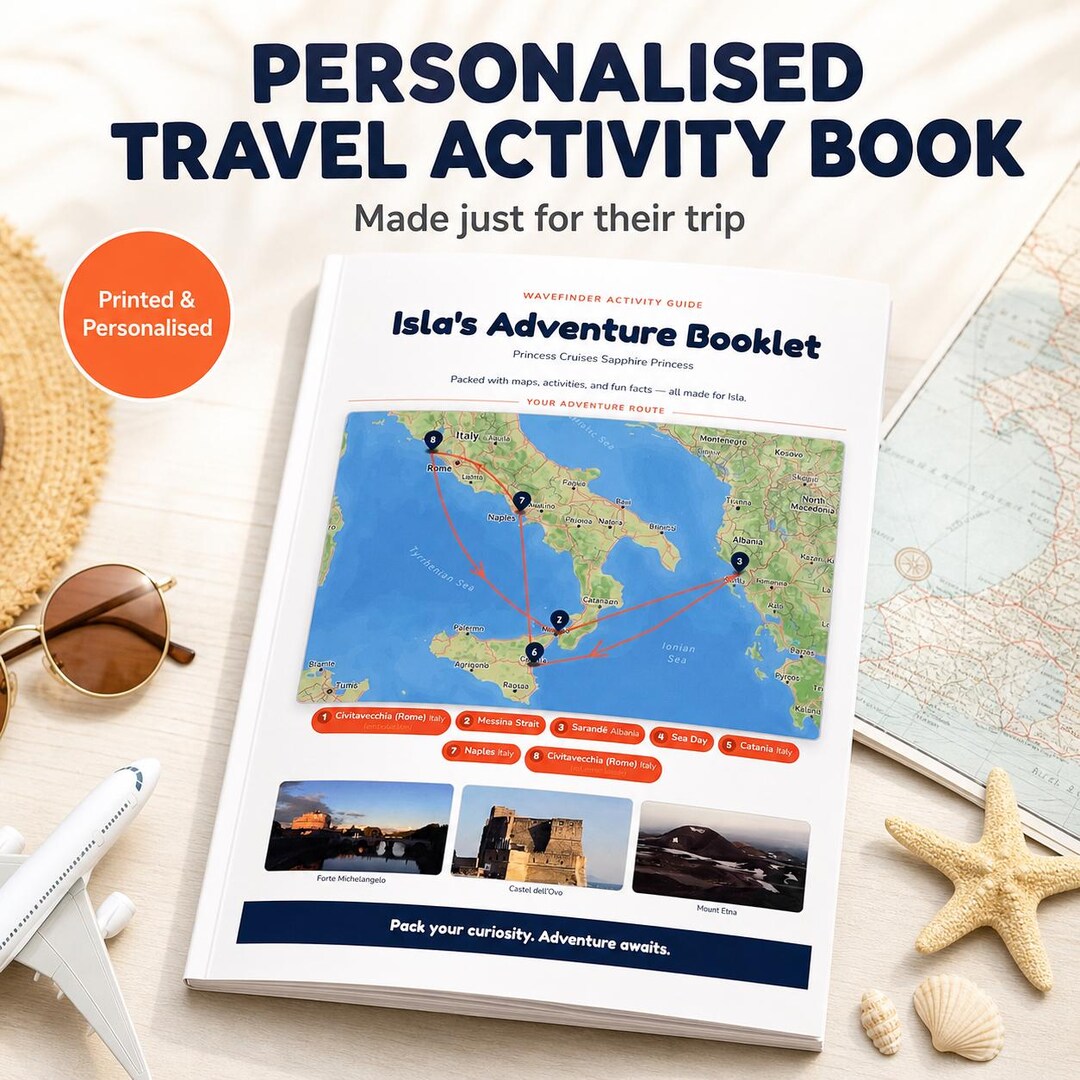 Routecollection Booklet Personalised Cruise Activity Booklet for Kids | Custom Name and Route ...