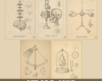 Láminas anatómicas al estilo Da Vinci, arte mural de códices renacentistas, decoración Dark Academia (descarga digital)