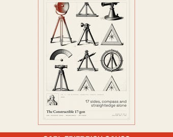 Lámina matemática de Carl Friedrich Gauss, póster del famoso matemático (descarga digital)