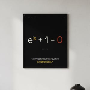 Euler's Identity Print, Minimalist Math Wall Art, PhD Gift (Digital Download)