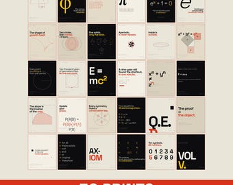 Colección completa de láminas de matemáticas, decoración para aulas STEM, AXION Mathematical Beauty (descarga digital)