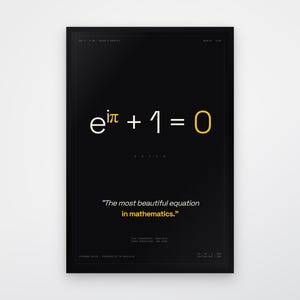 Euler's Identity Math Print, Minimalist Science Equation Poster, Mathematician STEM Art, Math Classroom Decor, Homeschool Decor