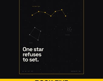 Greek Mythology Star Chart Print, Odyssey Constellation Wall Art (Giclée Print)