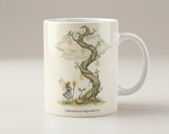 Npm Mug - One Dependency - Quiet Code Programmer Ceramic Mug - Funny JavaScript Developer Gift, 11oz / 15oz