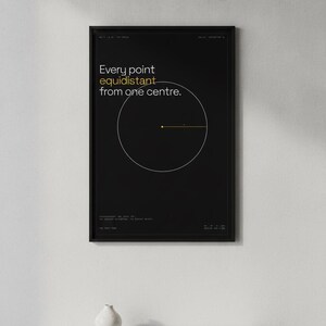 Minimalistischer Kreisgeometrie-Druck, Wandbild mit Definition, Dekoration für Mathematik-Klassenzimmer, Dekoration für Homeschooling, Geschenk für Mathematiklehrer (Digitaler Download)